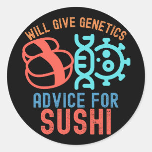 Zal genetisch advies geven voor sushi ronde sticker