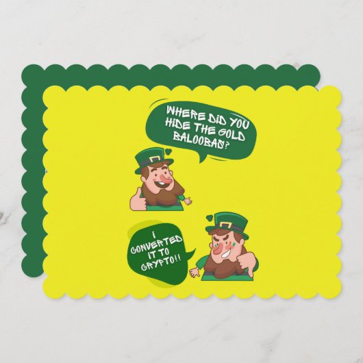 Zal het goud omzetten in Crypto Funny St Patricks Feestdagenkaart (Voorkant / Achterkant)