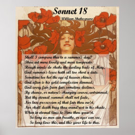 Zal ik ze vergelijken met een zomerdag Shakespeare Poster