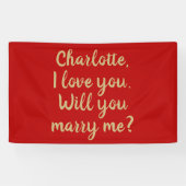 Zal je me een rood huwelijksvoorstel doen? spandoek (Horizontaal)