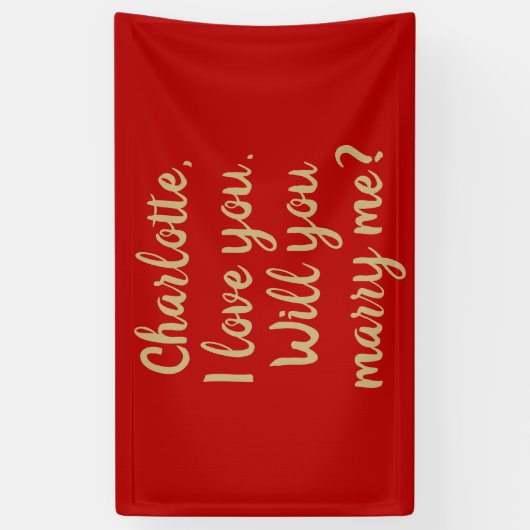 Zal je me een rood huwelijksvoorstel doen? spandoek (Verticaal)