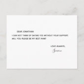 Zal je mijn beste man zijn, gewoon wit goud? uitnodiging briefkaart (Achterkant)