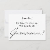 Zal je mijn beste vrouw zijn, modern scriptvoorste kaart (Achterkant)