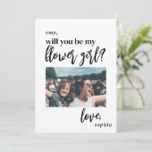 Zal je mijn bloem meisje voorstel foto kaart (Staand voorkant)