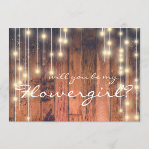 Zal je mijn Bloemenmeisje Rustic Wood zijn? Kaart