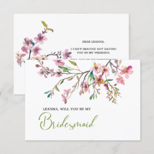 Zal je mijn Bridesmaid Cherry Blossom Floral zijn?