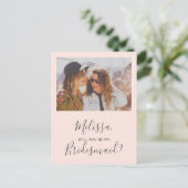 Zal je mijn Bridesmaid eenvoudige foto zijn? Uitnodiging Briefkaart (Staand voorkant)