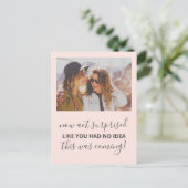 Zal je mijn Bridesmaid Funny foto zijn? Uitnodiging Briefkaart (Staand voorkant)