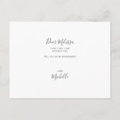 Zal je mijn Bridesmaid Funny White uitnodiging zij (Achterkant)