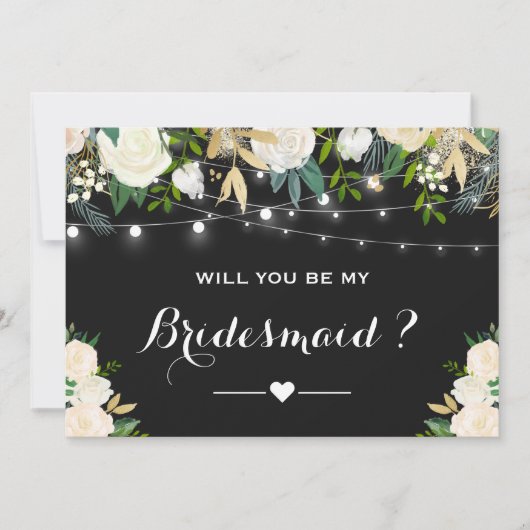 Zal je mijn Bridesmaid Waterverf Ivory Floral zijn Kaart (Voorkant)
