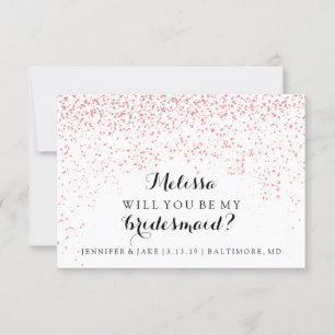 Zal je mijn Bridesmaid zijn - Confetti Fab je roze Kaart