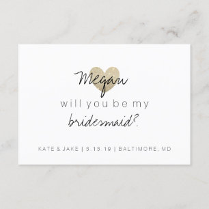 Zal je mijn Bridesmaid zijn - Glitter Heart's Fab Kaart