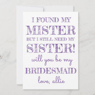 Zal je mijn Bridesmaid zijn?   Kaart