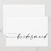 Zal je mijn Bridesmaid zijn? | Modern minimalist (Voorkant / Achterkant)