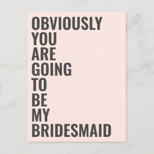 Zal je mijn Bridesmaid zijn? Uitnodiging Briefkaart