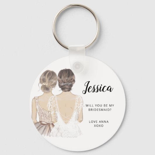 Zal je mijn bridesmaïde keyring zijn? sleutelhanger (Voorkant)