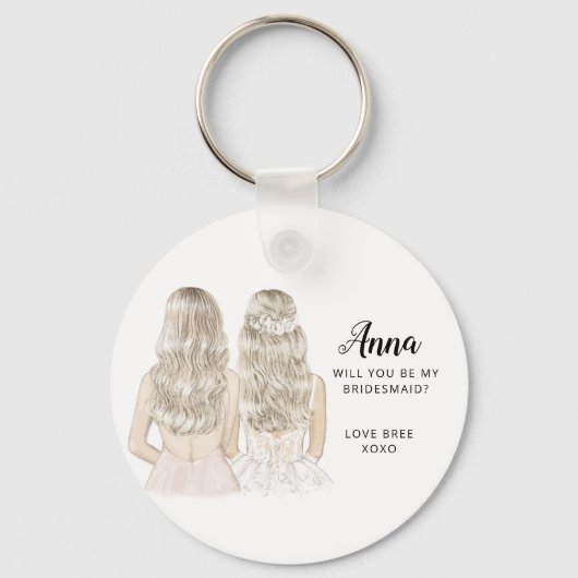 Zal je mijn bridesmaïde keyring zijn? sleutelhanger (Voorkant)