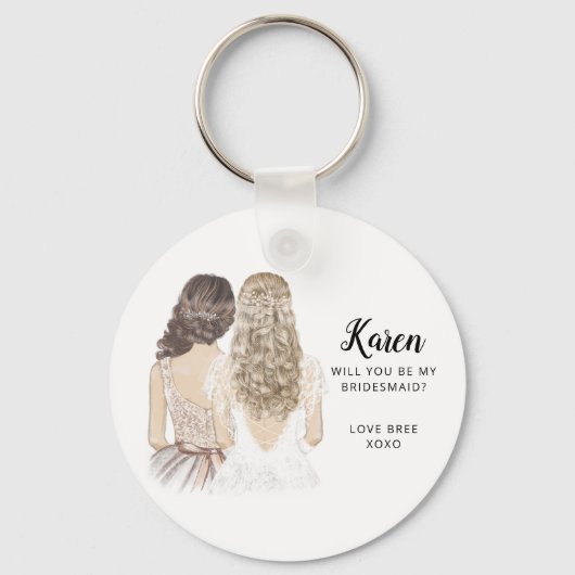 Zal je mijn bridesmaïde keyring zijn? sleutelhanger (Voorkant)