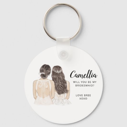 Zal je mijn bridesmaïde keyring zijn? sleutelhanger (Voorkant)