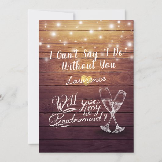 Zal je mijn bruidbruine champagne zijn? kaart (Voorkant)