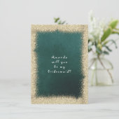 Zal je mijn bruidbruine goudglitter Cali Green zij Kaart (Staand voorkant)