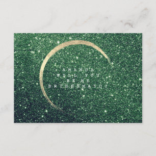 Zal je mijn bruidmaid Cali Green Gold Glitter zijn Kaart