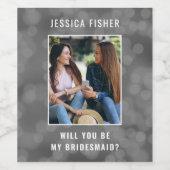 Zal je mijn bruidsmeisje beste vriend aangepaste A Wijn Etiket (Enkel label)