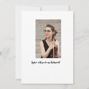 Zal je mijn bruidsmeisje foto elegant modern zijn kaart