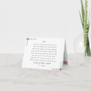 Zal je mijn bruidsmeisje grappige kaart aangepaste