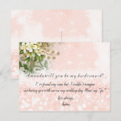 Zal je mijn bruidsmeisje Roos zijn? Uitnodiging Briefkaart (Voorkant / Achterkant)
