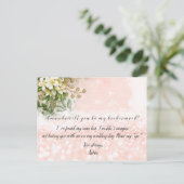 Zal je mijn bruidsmeisje Roos zijn? Uitnodiging Briefkaart (Staand voorkant)