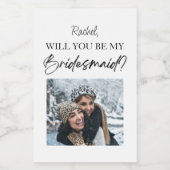 Zal je mijn bruidsmeisje voorstel aangepaste Afbee Wijn Etiket (Enkel label)