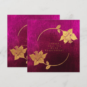 Zal je mijn bruidsroze Fuchsia Velvet zijn? Kaart