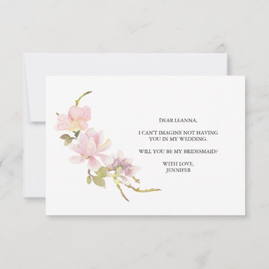 Zal je mijn bruidsroze magnolia zijn? (Achterkant)