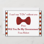 Zal je mijn Groomsman Black Chalk Board Red Bow zi Kaart (Voorkant)