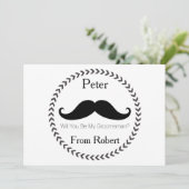 Zal je mijn Groomsman Black Mustache zijn? Kaart (Staand voorkant)