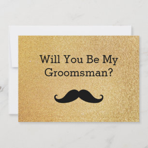 Zal je mijn Groomsman Black Mustache zijn? Kaart