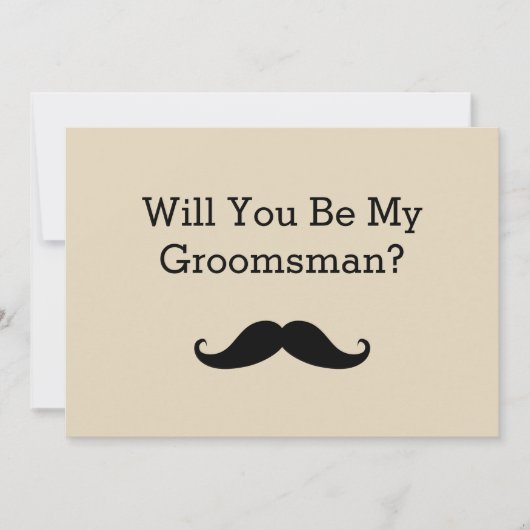 Zal je mijn Groomsman Black Mustache zijn? Kaart (Voorkant)