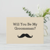 Zal je mijn Groomsman Black Mustache zijn? Kaart (Staand voorkant)