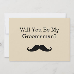 Zal je mijn Groomsman Black Mustache zijn? Kaart