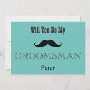 Zal je mijn Groomsman Black Mustache zijn? Kaart