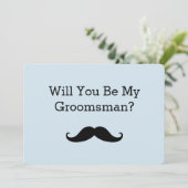 Zal je mijn Groomsman Black Mustache zijn? Kaart (Staand voorkant)