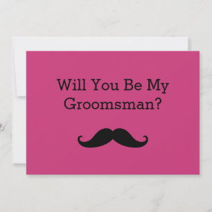 Zal je mijn Groomsman Black Mustache zijn? Kaart