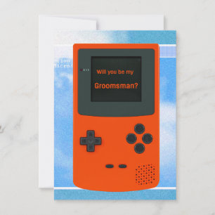 Zal je mijn Groomsman Handheld Elektronisch Game w Notitiekaartje