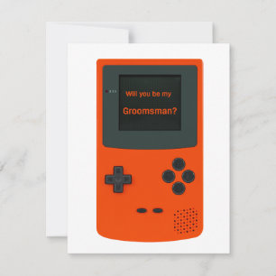 Zal je mijn Groomsman Handheld Elektronisch Game w Notitiekaartje