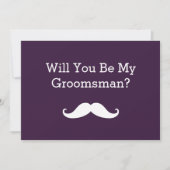 Zal je mijn Groomsman White Mustache uitnodiging z (Voorkant)