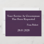 Zal je mijn Groomsman White Mustache uitnodiging z (Achterkant)