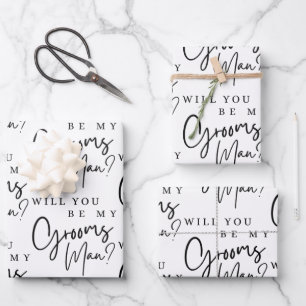 Zal je mijn Groomsman zijn die blazen maakt? Inpakpapier Vel