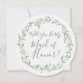 Zal je mijn Maid of Honor Rustiek Hout & Krans Kaart (Voorkant)