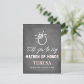 Zal je mijn matron zijn? | Bridesmaid Kaart (Staand voorkant)